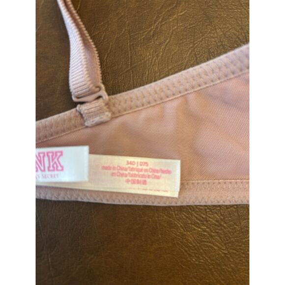 Victoria's Secret PINK Date Push Up Bra Underwire Lace Cup & Velvet Women’s 34D - Picture 7 of 8